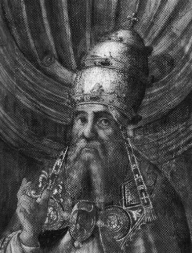 Pontianus, Gemälde in der Sixtisnischen Kapelle Pontinus (+236)