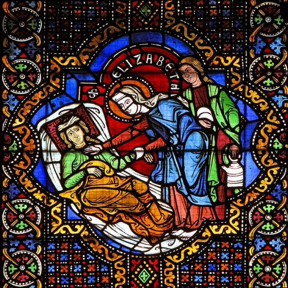 Elisabeth pflegt Kranke, Fenster in der Elisabethkirche in Marburg / Foto:Heinrich Stürzl / Wikimedia Commons / CC BY-SA 4.0