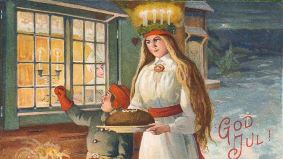 Glückwunschkarte mit der hl. Lucia / Künstlerin Adele Soederberg (vor 1916) Glückwunschkarte mit der hl. Lucia / Künstlerin Adele Soederberg (vor 1916)
